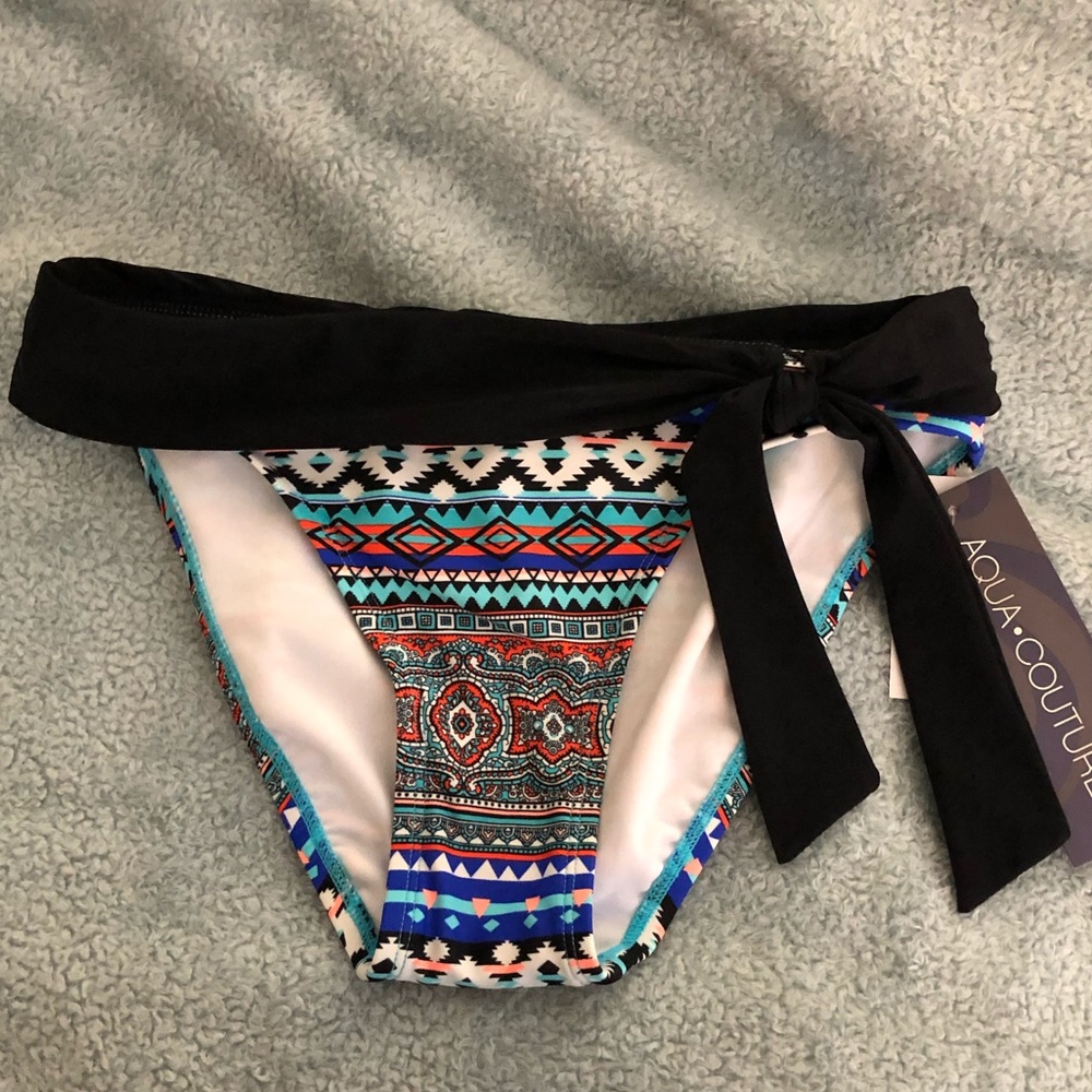 Aqua Couture Aztec print bikini bottom- size s